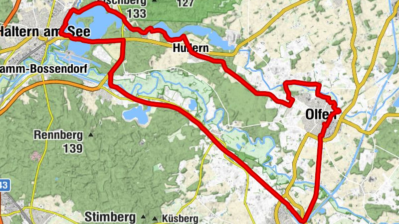 Vom Wasser bis zur Heide Tour Olfen-Haltern am See / Tagestour Hohe Mark RadRoute