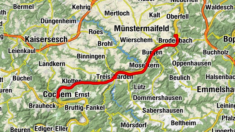 Mosel Cycle Path Section 9: From Cochem to Löf