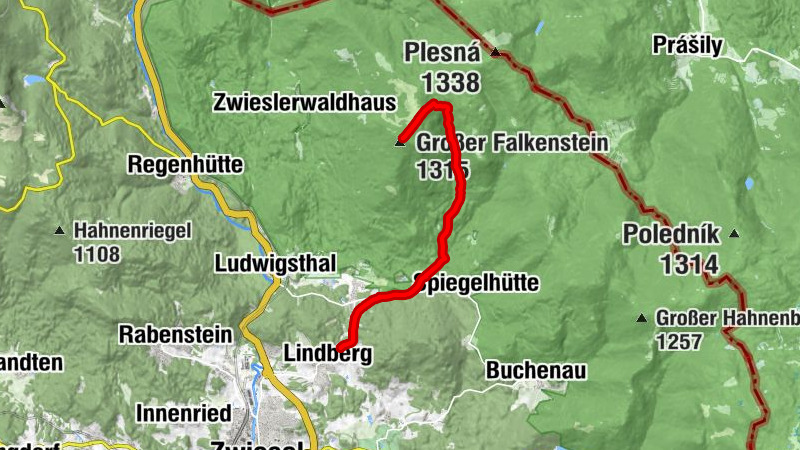 Wanderlinie Silberblatt (Lindberg - Großer Falkenstein)