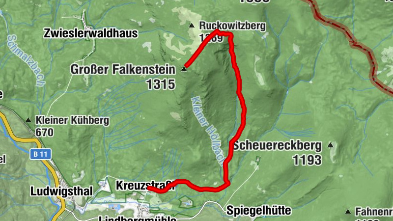 Wanderlinie Silberblatt (Kreuzstraßl - Großer Falkenstein)