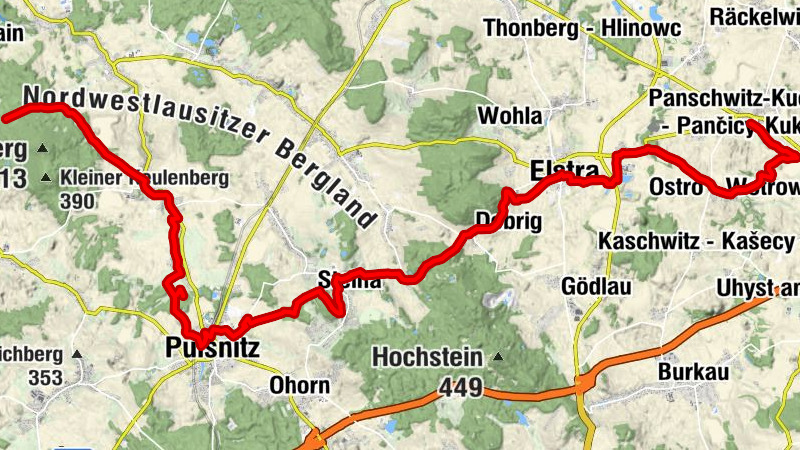 Nationaler Fernwanderweg Ostsee-Saaletalsperren - Teilstück Westlausitz