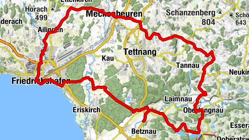 From Friedrichshafen to the Tettnang countryside with hops and house chapel