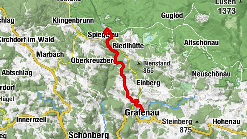 Wanderlinie Echtes Springkraut (Grafenau - Spiegelau)