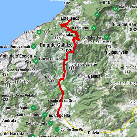 Es capdellà zu Estellencs über puig de galatzó