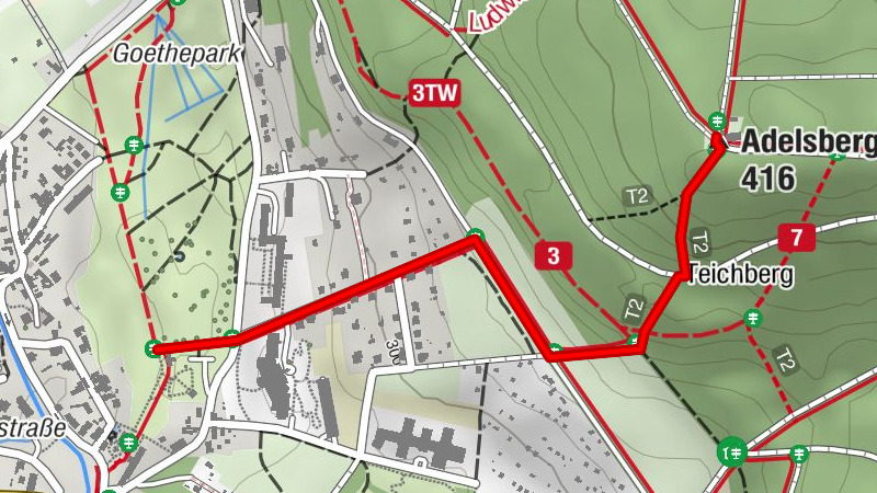 Rote Route zum Paulinenturm