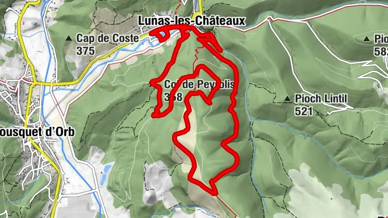 CIRCUIT N°4 LUNAS - LES CRÊTES DE DIO - SITE VTT-FFC GRAND ORB EN HAUT-LANGUEDOC