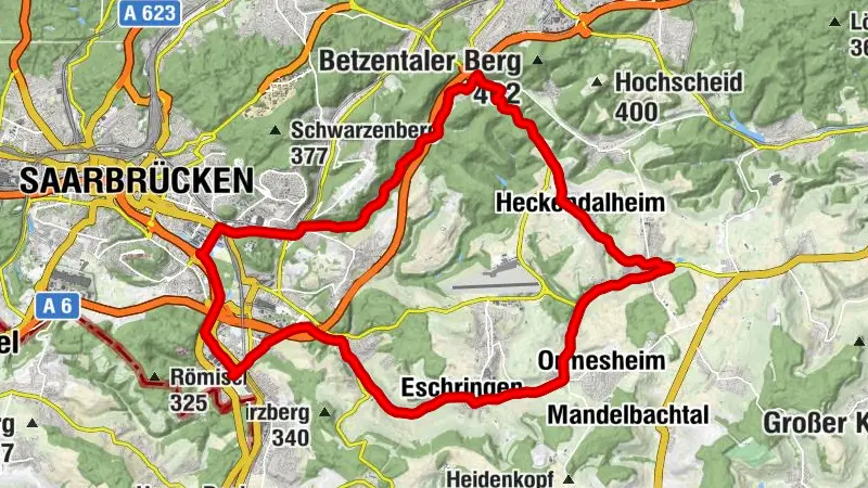 Rennradrunde 4 Güdingen-Ommersheim-Saarbrücken