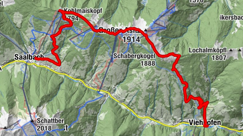 Englisch Höhenweg Kohlmais - Viehhofen Kohlmais - Viehhofen mountain trail