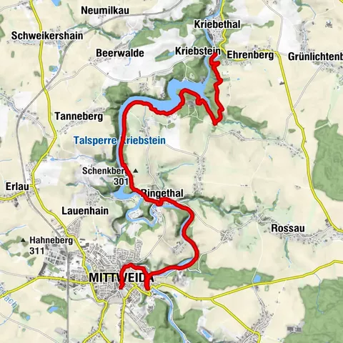 Lutherweg Sachsen von Kriebstein nach Mittweida
