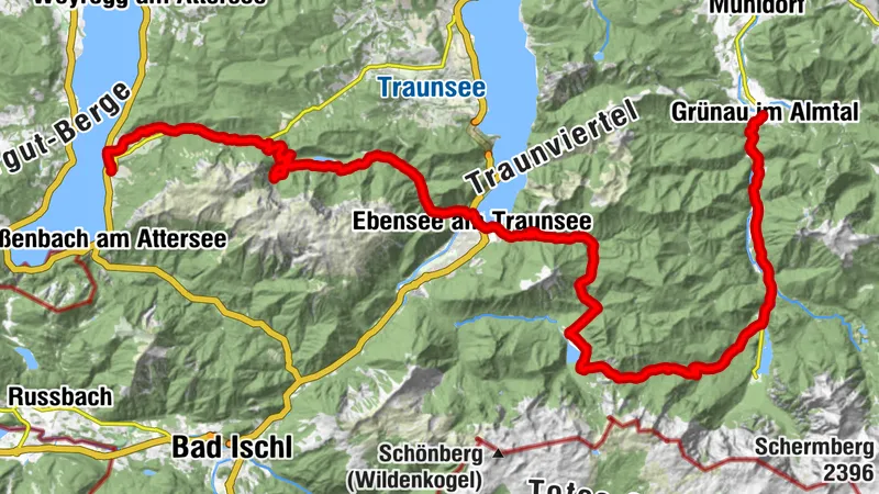 BergeSeen 09 z eMTB z Grünau im Almtal do Steinbach am Attersee