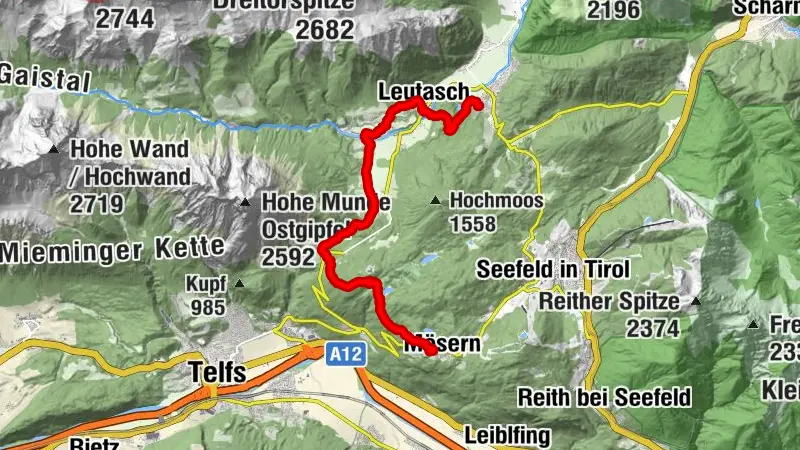 1. Winterweitwanderung Tirols - Etappe 3 -  Durch das Katzenloch nach Leutasch
