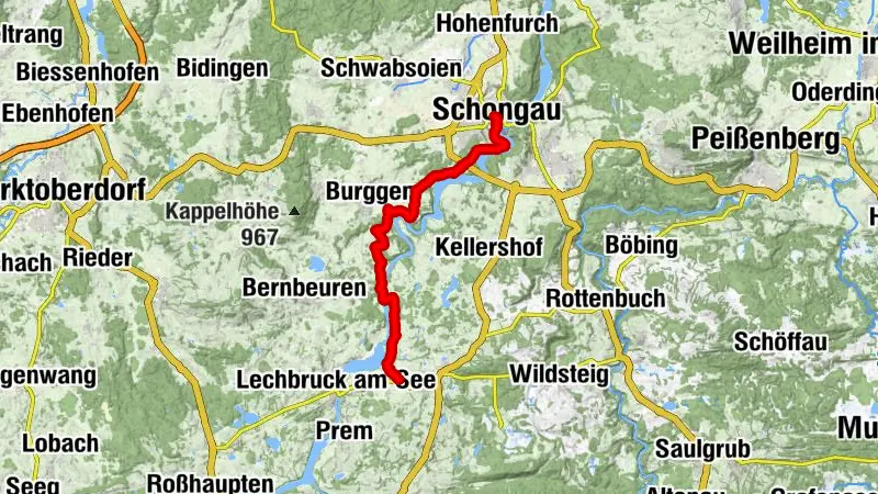 von Schongau nach Urspring auf dem Lechhöhenweg, Abschnitt 3
