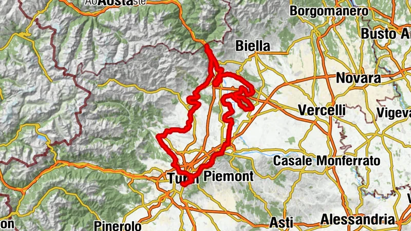 Cycling tourism ring north of Turin