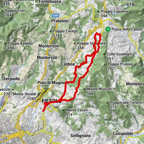 Fiesole, Toscana/Italia - mezza valle verso Olmo - percorso del Mulino dell'acqua