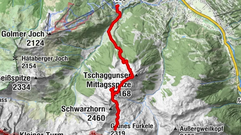 Abstieg Tilisuna - Tobelsee - Tschaggunser Mittagsspitze - Latschau