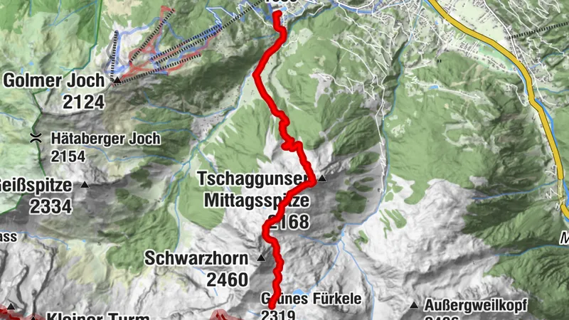Tschagguns - Montabella - Schwarzhornsattel - Tilisunahütte