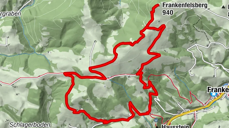 FRANKENFELS Höllgraben Mitternestelberg Haag Hochscharten Frankenfelsberg Gipfel ret. 20260523