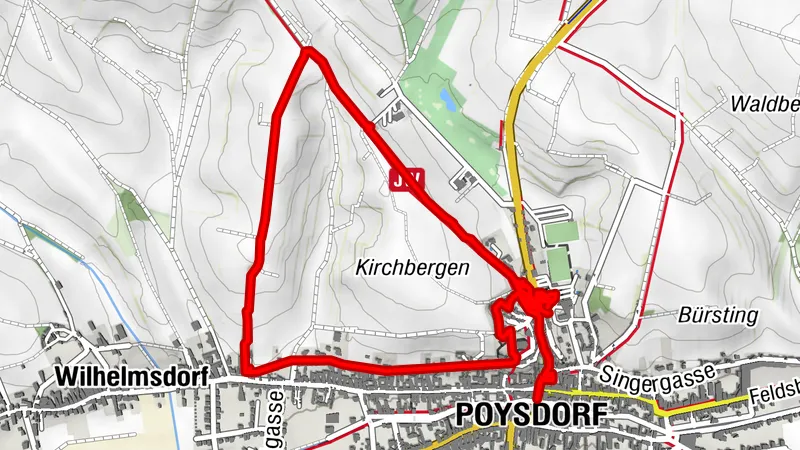 Poysdorf Rundwanderweg Kellergasse Kellergasse - Radyweg, Rösselberg, Berggsse , Kirchgraben , Vino Versum Poysdorf , Niederösterreich/Österreich