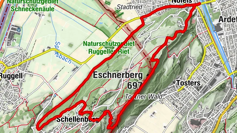 Schellaronda umrundung Schellenberg Österreich-Lichtenstein Felsbandweg Burgen  Ruggeller Ried