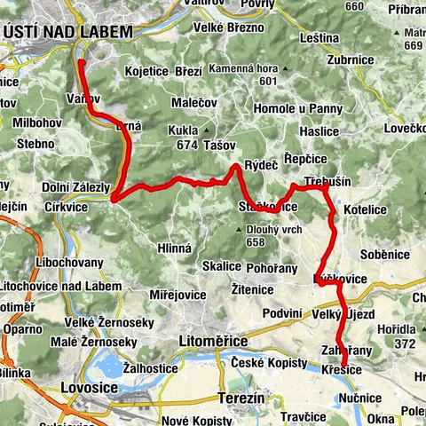 Střekov vlak, Čeřeniště, Staňkovice, Třebušín, Ploskovice, Křrešice vlak