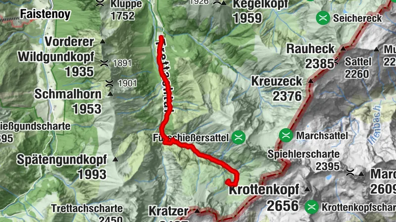 E5 - Tag 1 - Obst.Bhf mit Bus -> Spielmannsau -> Kemptner Hütte