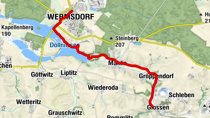 Lutherweg Sachsen - Zuwegung von Wermsdorf nach Glossen