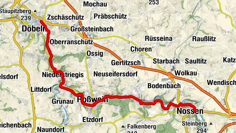 Mulderadweg - Abschnitt Nossen bis Döbeln (Freiberger Mulde)