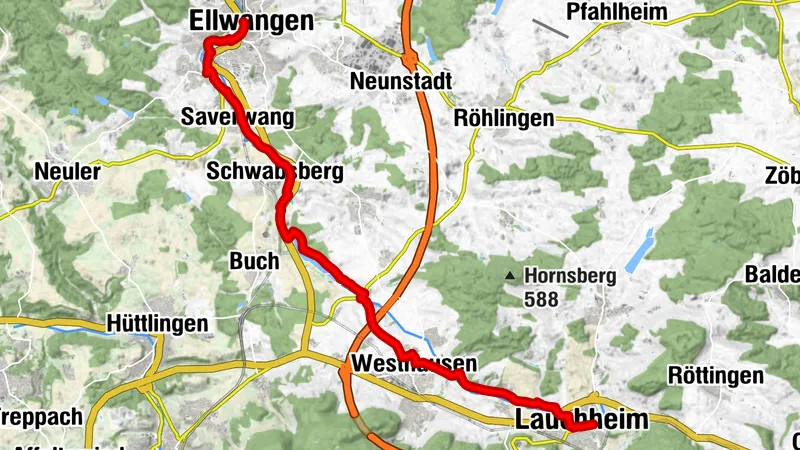 Ostalb-Radrunde - V4 Lauchheim - Ellwangen