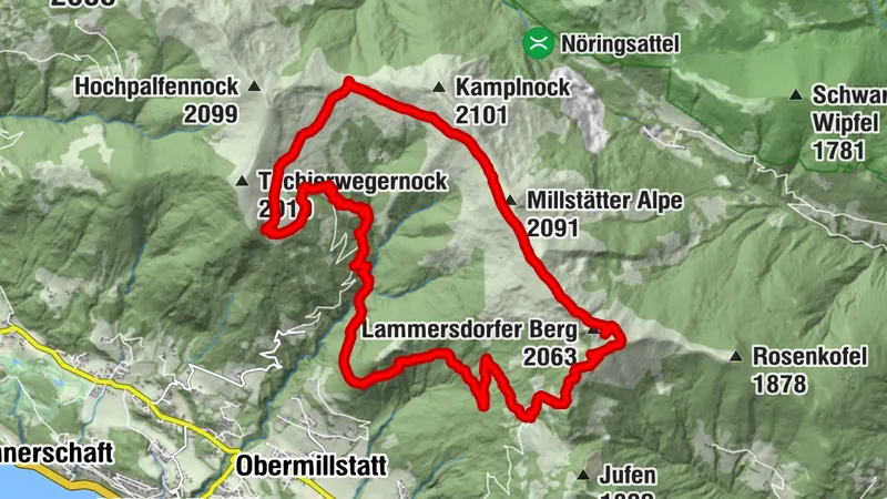 Millstätterhütte-Lammersdorfer Berg-Lammersdorferhütte-Alexanderhütte-Millstätterhütte