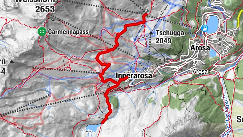 Handbike tour from the LAW midway station via Schwellisee to Innerarosa