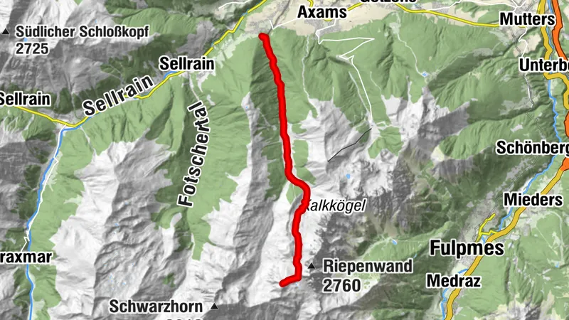 Grinzens - Kemater Alm - Adolf-Pichler-Hütte - Gamskogel