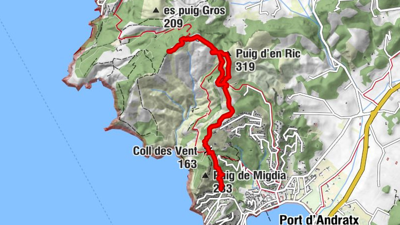 Port Andtratx Richtung Sant Elm bis zum Grat und zurück