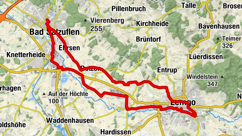 Digitale Radroute Bad Salzuflen - Schloss Brake, Lemgo