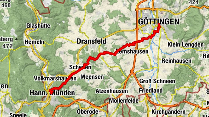 X13 - Etappe 1: Studentenpfad von Göttingen nach Hann. Münden