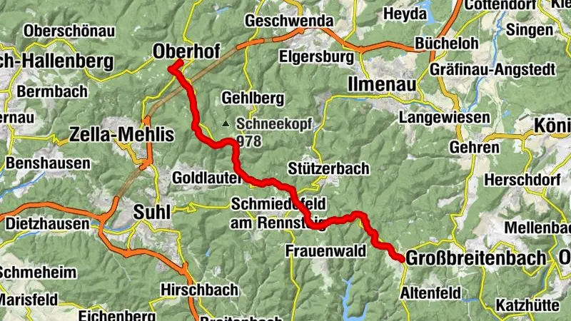 Rennsteig stage run (Werra - Saale) - 3rd stage Oberhof - Neustadt am Rennsteig
