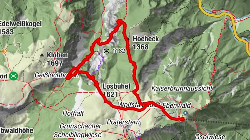 Rax Runde mit Klettersteig vom Seilbahn (clockwise)