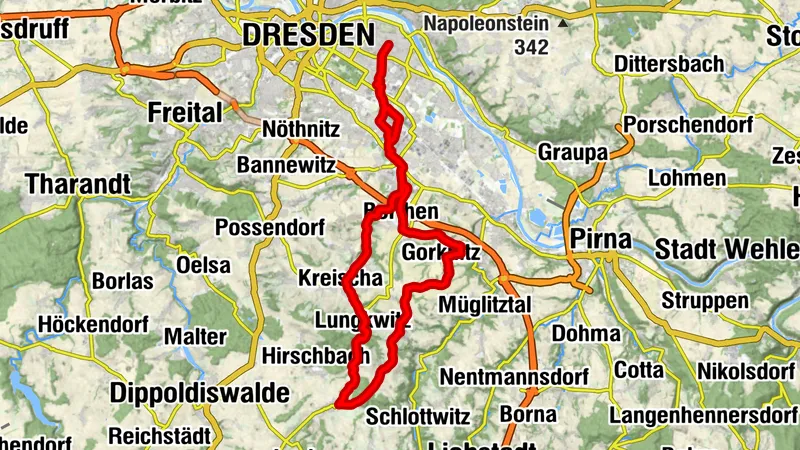 Mit Rad über Höhen und durch Täler südwestlich von Dresden