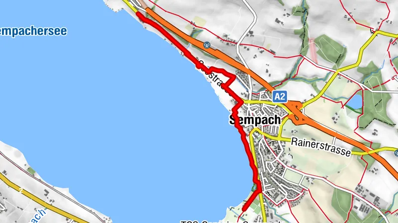 Kurze Rundfahrt entlang des Sempachersees
