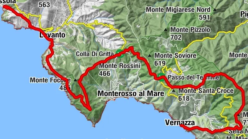 Bonassola-Levanto-Mesco-Soviore-Malpertuso-Vernazza