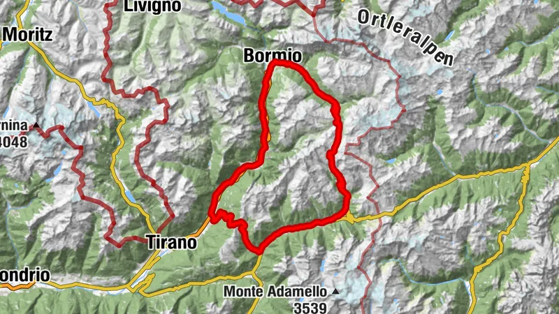 Loop Route: Bormio - Mazzo di Valtellina - Mortirolo Pass - Ponte di Legno - Gavia Pass - Bormio