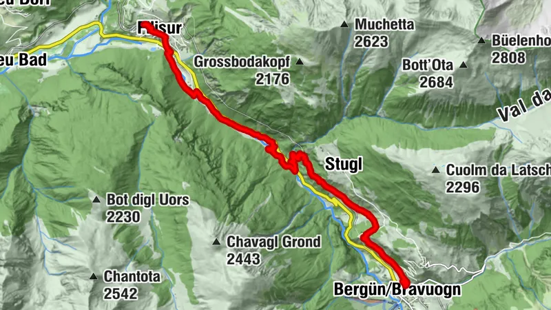 Bergün Bahnhof - Filisur Bahnhof (Bahnerlebnisweg, Etappe 2)