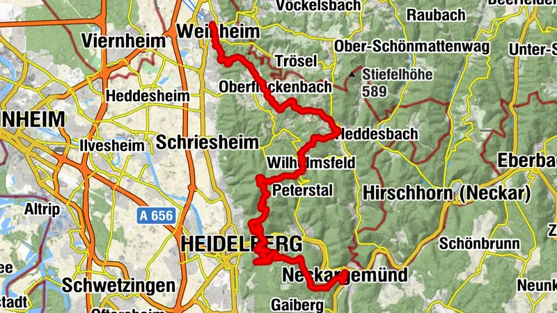 Naturpark Neckartal-Odenwald Gravel Crossing Tag 1: Von Weinheim nach Neckargemünd