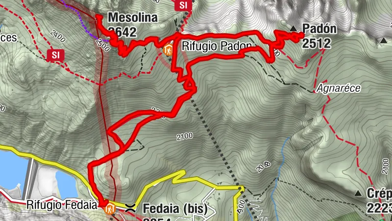 Passo Fedaia - Mesolina - Monte Padon - Wikiloc