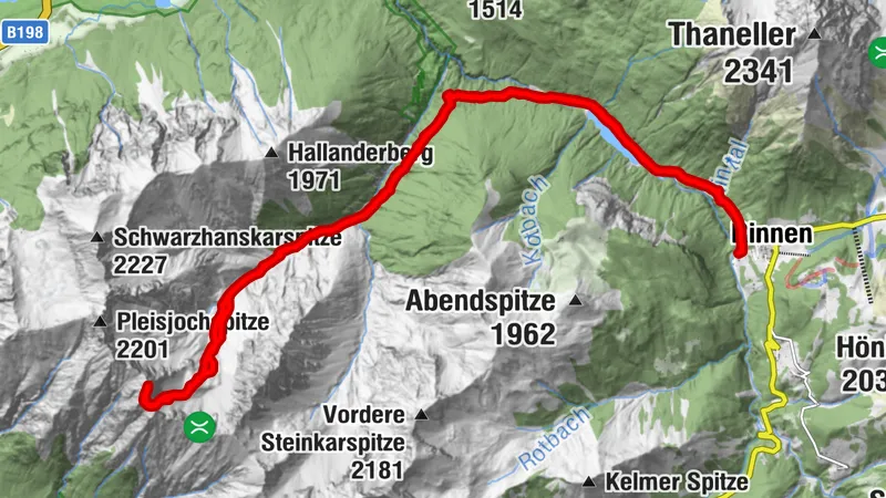 Mitterkarspitze via Mitterkarbach und Rotlechtal