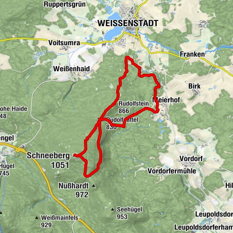 Schneeberg - Rudolfstein und Röslauquelle