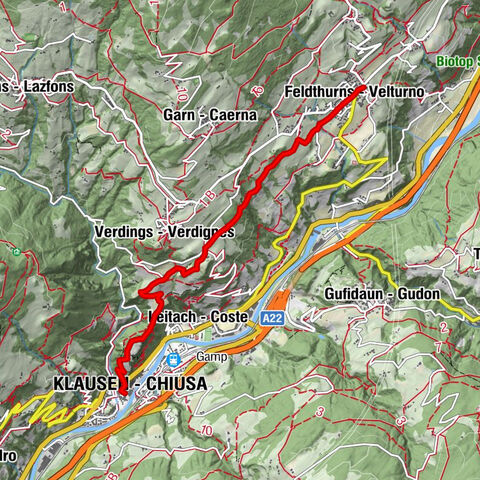 Auf dem Keschtnweg nach Klausen