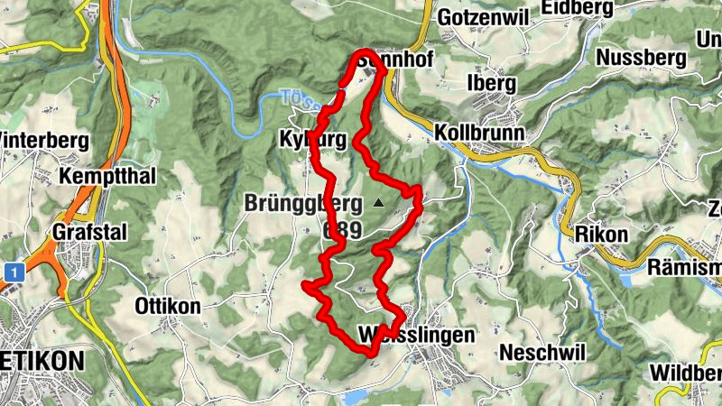 Sennhof (Töss) - Kyburg - Weisslingen Rundwanderung