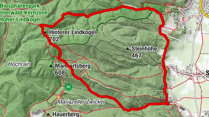 Bad Vöslau: Waldandacht - Jägerhütte - Sooser Lindkogel - Manhartsberg