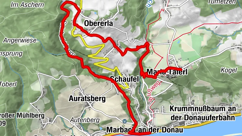 Winter hiking on the Nibelungengau long-distance trail 3: Marbach-Maria Taferl