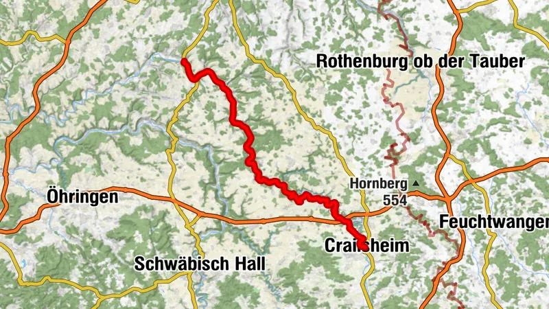 Etappe 5 - Kocher-Jagst-Radweg: Von Crailsheim  bis Dörzbach – Durchs Hohenloher Jagsttal